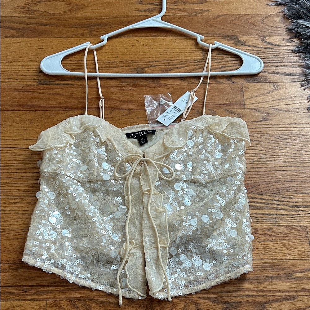 J. Crew Beige Sequin Camisole Top